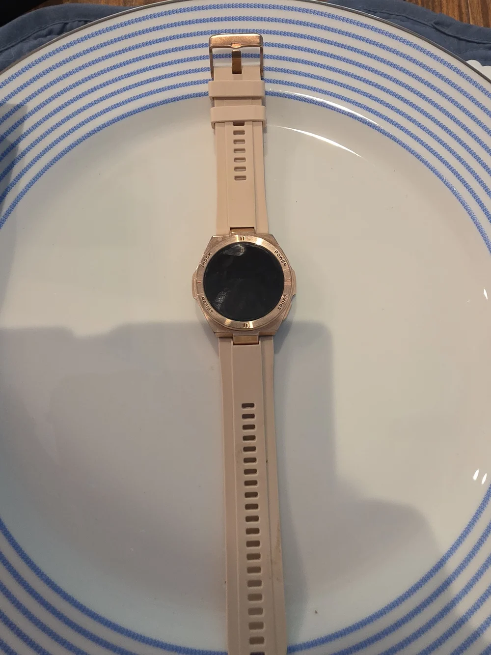 Zulu Rose Gold Smartwatch with Pink Silicone Band